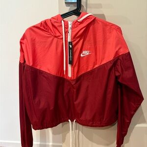 Nike Women's Two-Tone Red/Pink Windbreaker Jacket